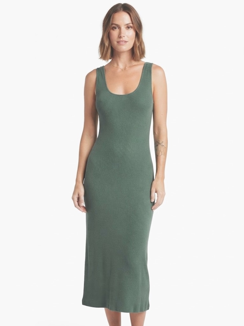 A.L.C. Khaki Green Knit Sleeveless Midi Dress Size Small